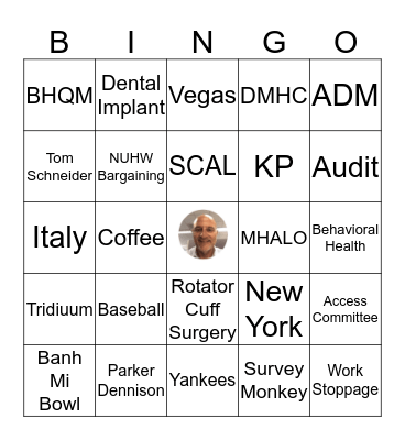 Paul's Bingo Card