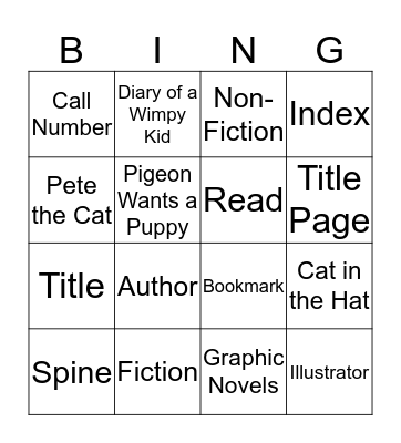 Library Bingo Card