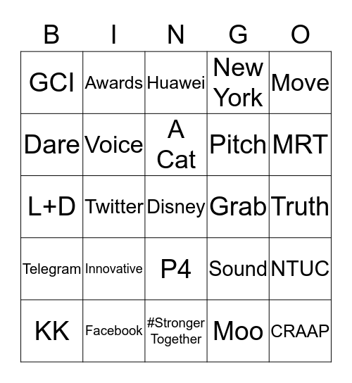 April TFIF Bingo Card