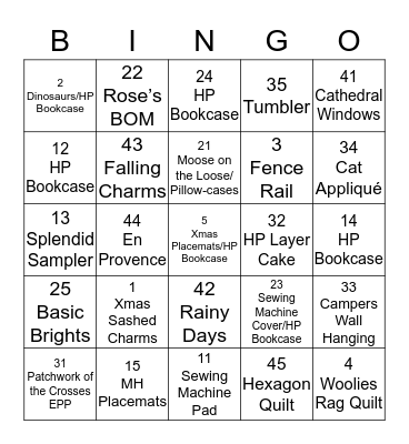 2019 UFO Bingo Card