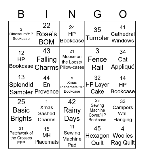 2019 UFO Bingo Card