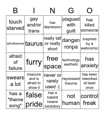 mira character bingo Card