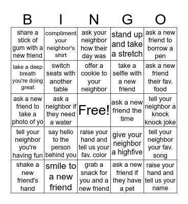 SOCIAL BINGO Card