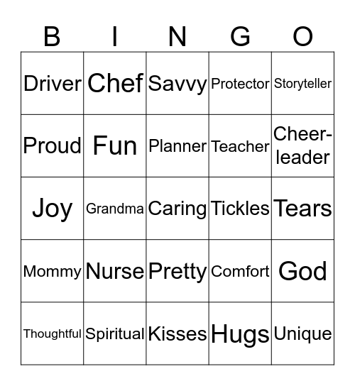 Mother's Day Bingo Card