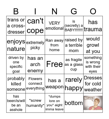 Gray's Character Bingo Card