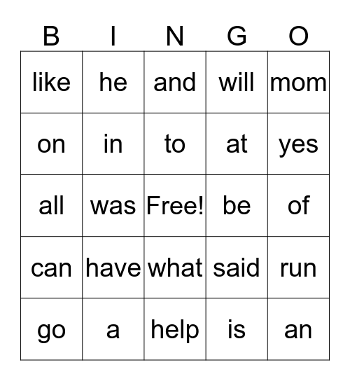 Popcorn Word BINGO - Q4.  Bingo Card