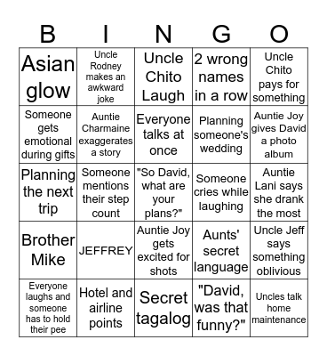 Graduation Bingo Card