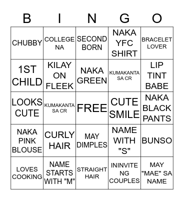 BULLETPROOF CAMP Bingo Card
