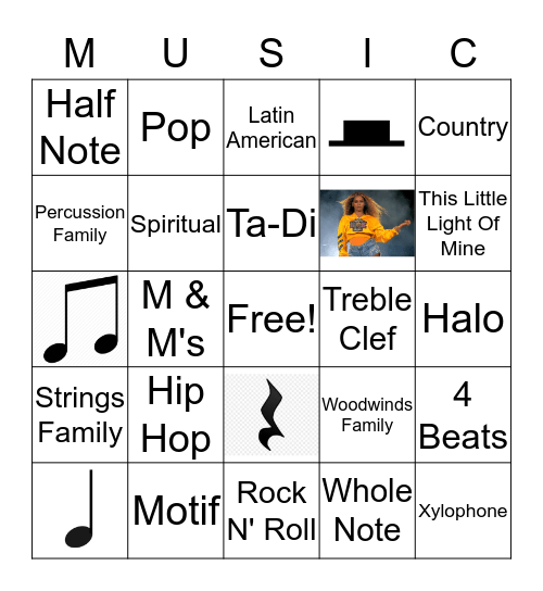 Music Bingo Card