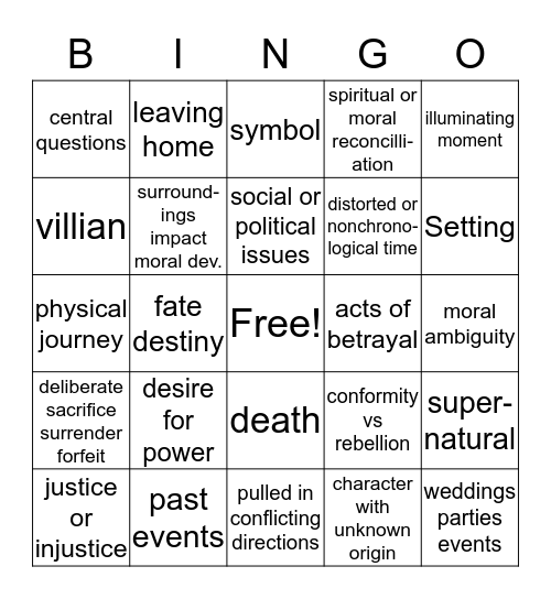 OEQ BINGO Card