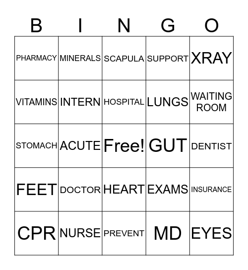 WELLNESS  Bingo Card