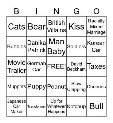 SUPERBOWL BINGO Card