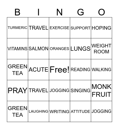 WELLNESS  Bingo Card