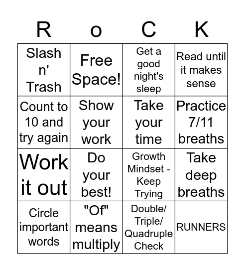 TESTING ROCKS Bingo Card