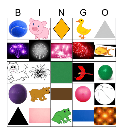 Colors Animate & Inanimate Bingo Card