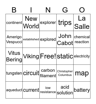 7th 9:20 AM BINGO Card