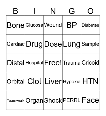 EMS WEEK BINGO Card