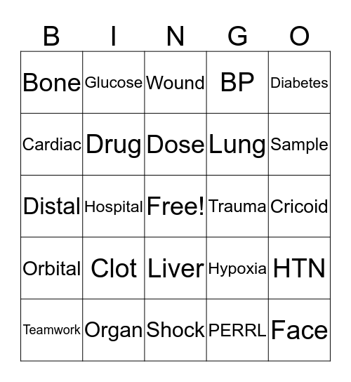 EMS WEEK BINGO Card