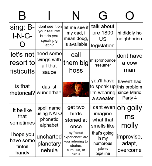 Don't Try It! Bingo Card