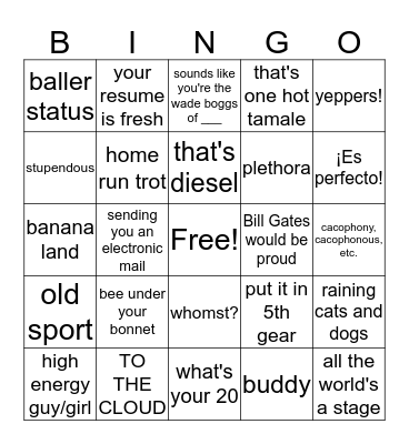 Medium Bingo Card