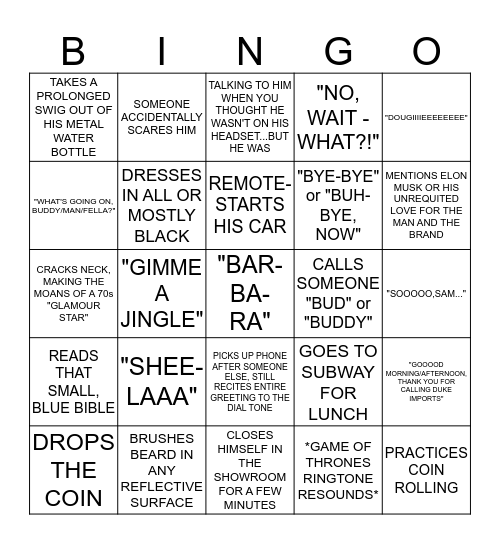 JOSIAH ROSINGO BINGO Card