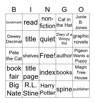 Library Bingo Card