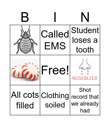 School Nurse Bingo Card