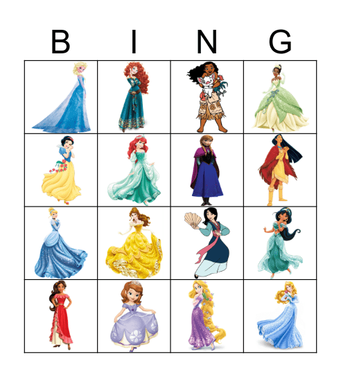 Disney Princess Bingo Cards Free Printable