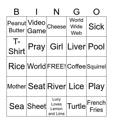 Pronunciation Practice Bingo! Bingo Card