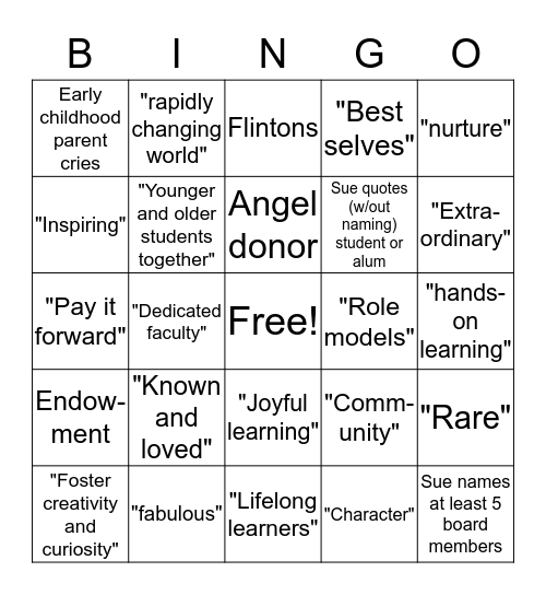 #emptyglass Bingo Card