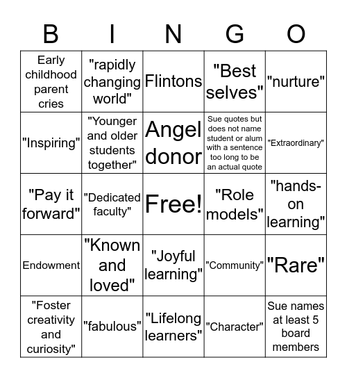 #emptyglass Bingo Card