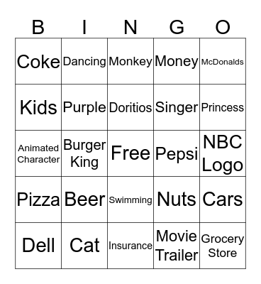 Commercial Bingo Card