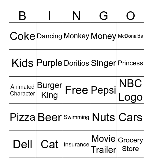 Commercial Bingo Card