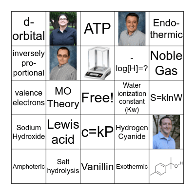 Chemistry Bingo Card