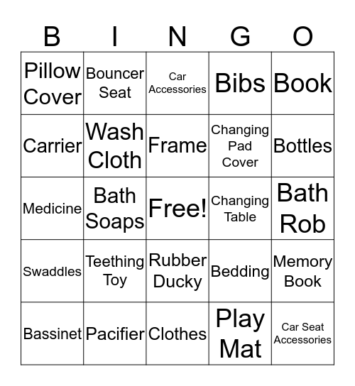 nikkole baby bingo Card