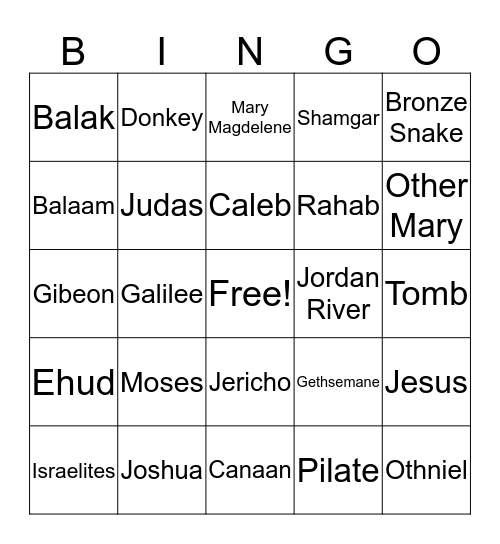 Into the Promised Land Bingo Card