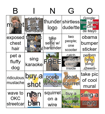 MILLE'S ON WHEELS Bingo Card