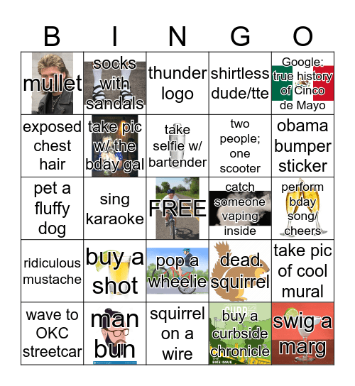 MILLE'S ON WHEELS Bingo Card