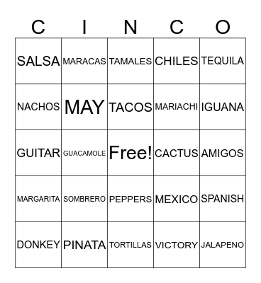 CINCO DE BINGO Card