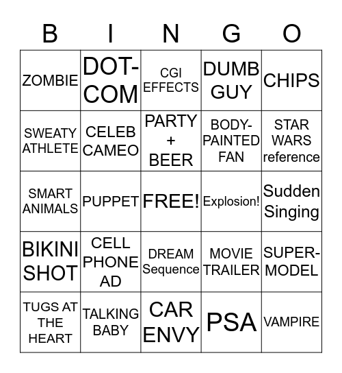 SUPERBOWL XLVIII Bingo Card