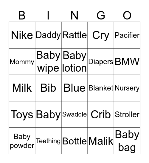 Welcoming Baby Bryson  Bingo Card