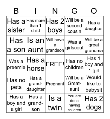 Get to Know You…... Bingo Card