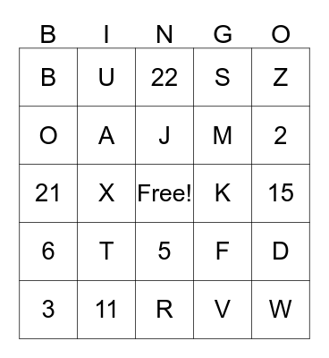 Call Center Bingo Card