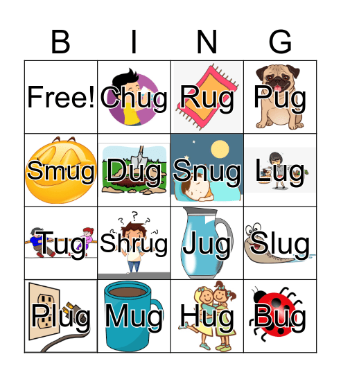 -UG Words Bingo Card