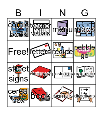 Things we can read Bingo Card