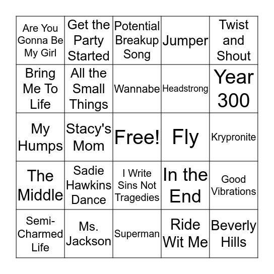 #ThrowbackThursday Bingo Card
