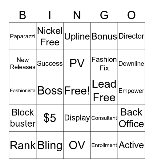 Papparazzi Bingo  Bingo Card