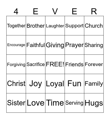 THIS FAMILY IS FOREVER Bingo Card