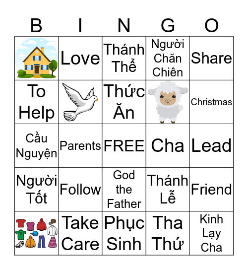 Vietnamese Bingo Card