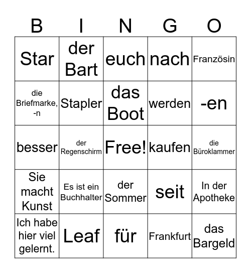 BINGO Card